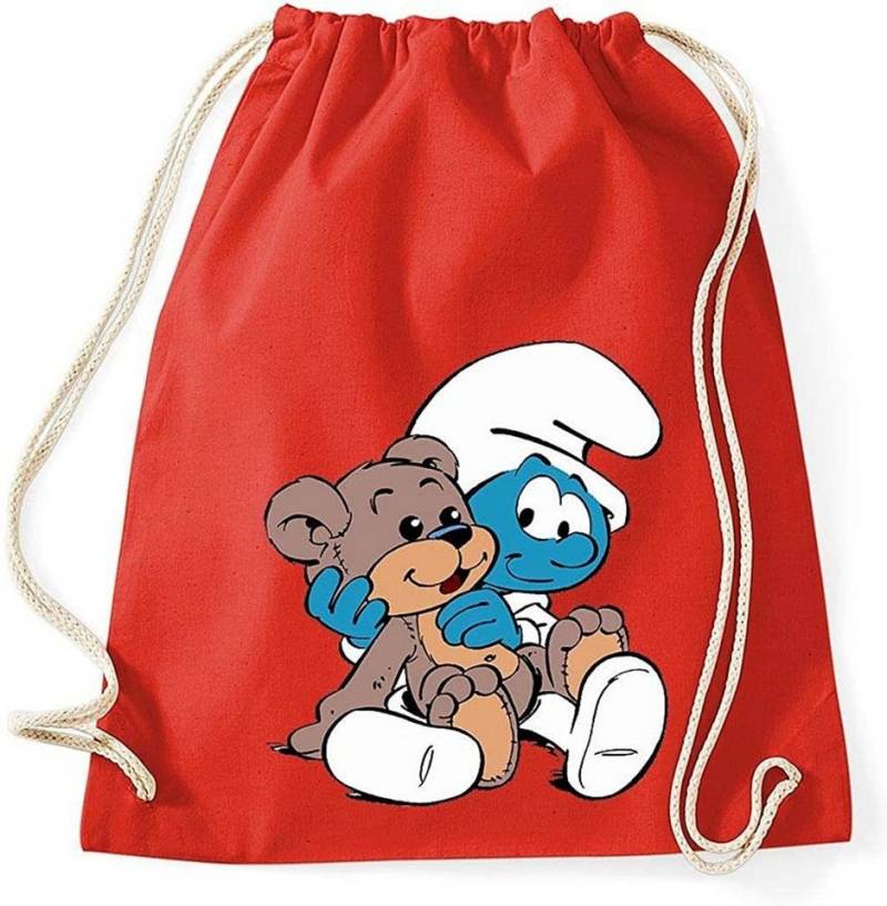 Youth Designz Turnbeutel Baby Schlumpf Baumwoll Tasche Turnbeutel, mit Trendigem Frontdruck von Youth Designz
