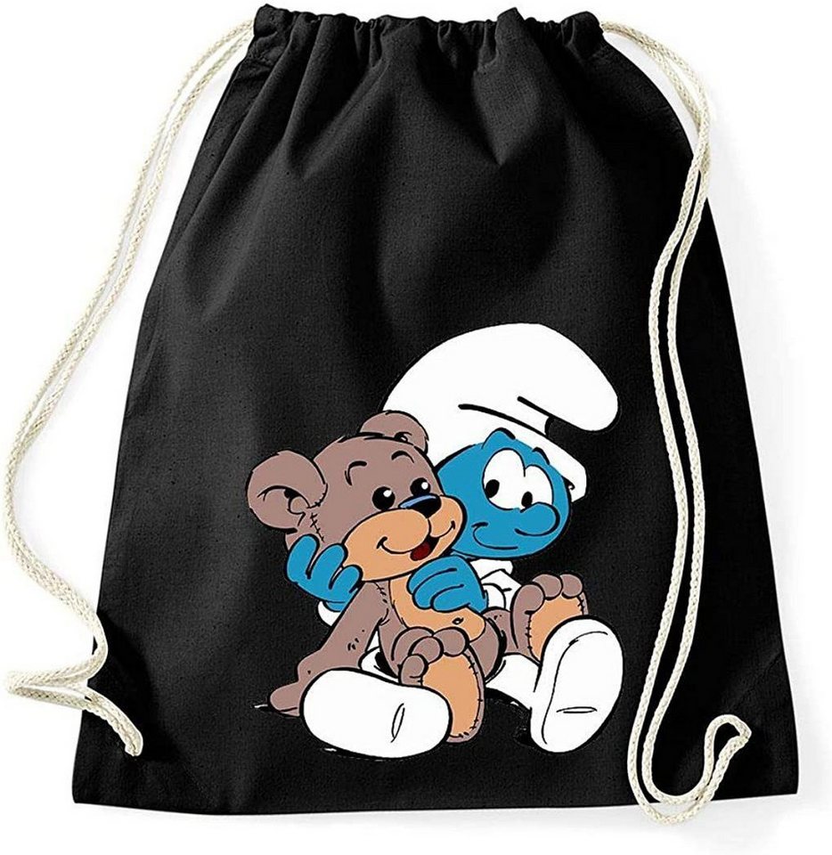 Youth Designz Turnbeutel Baby Schlumpf Baumwoll Tasche Turnbeutel, mit Trendigem Frontdruck von Youth Designz