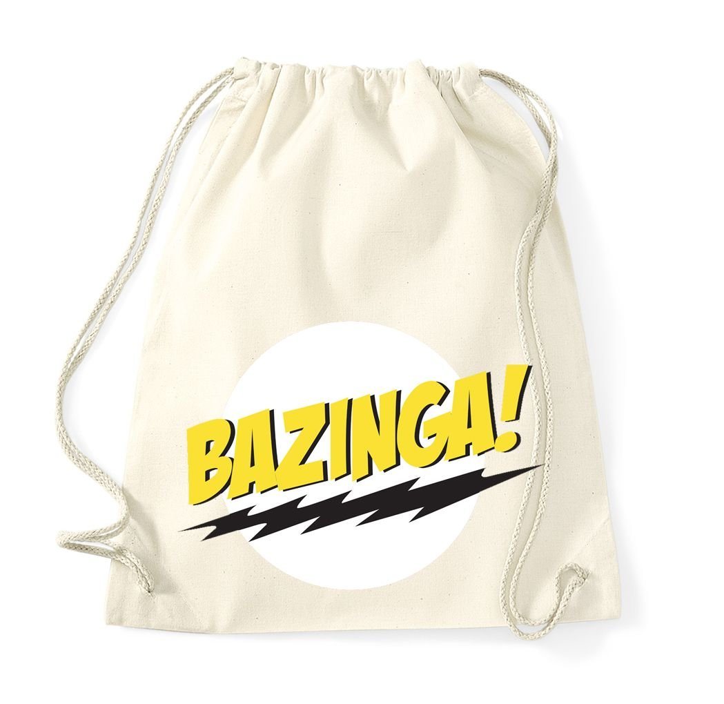 Youth Designz Turnbeutel Bazinga Baumwoll Tasche Turnbeutel, mit modischem Print von Youth Designz