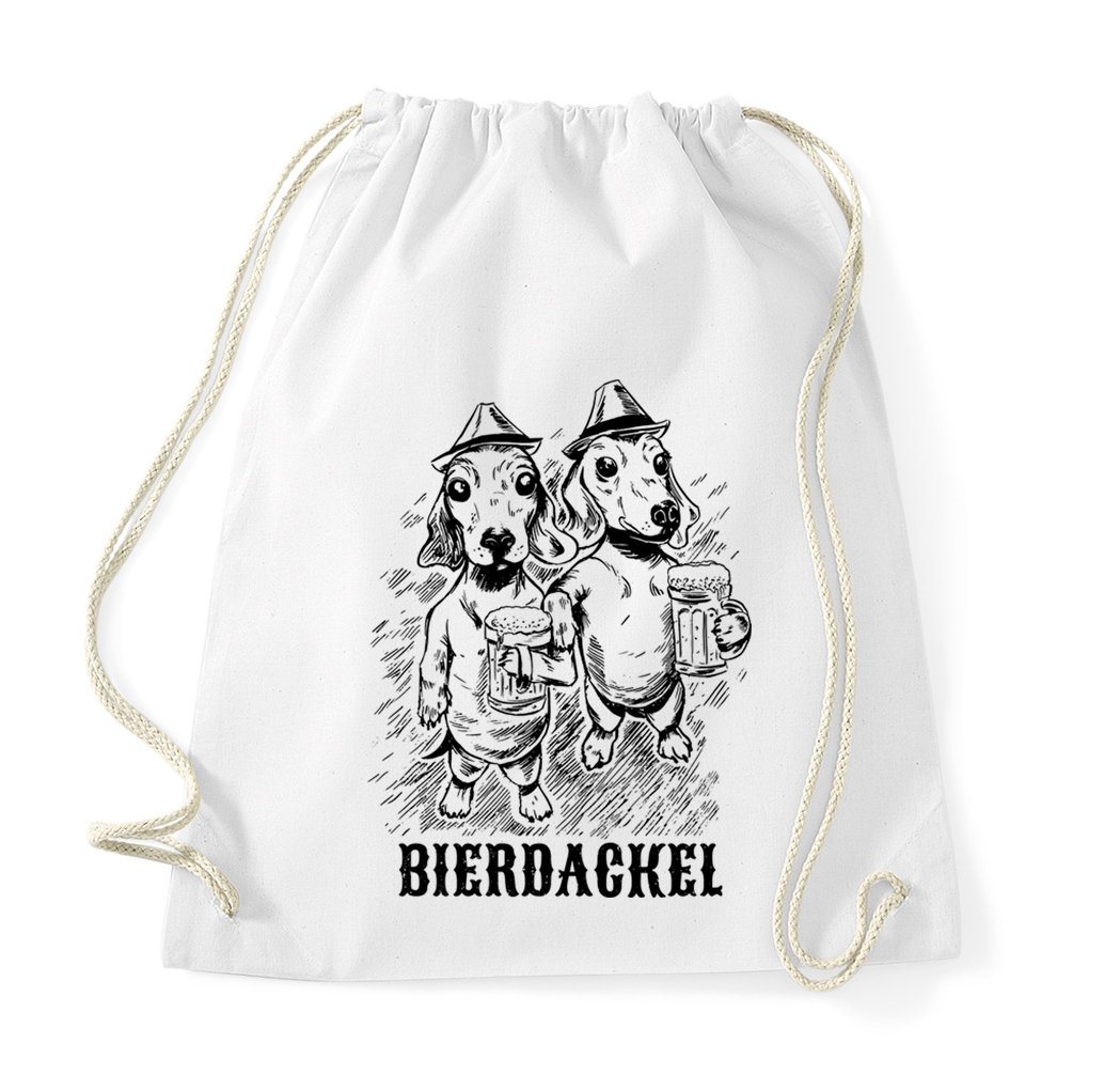 Youth Designz Turnbeutel Bier Dackel Baumwolle Tasche, mit trendigem Logo Aufdruck von Youth Designz