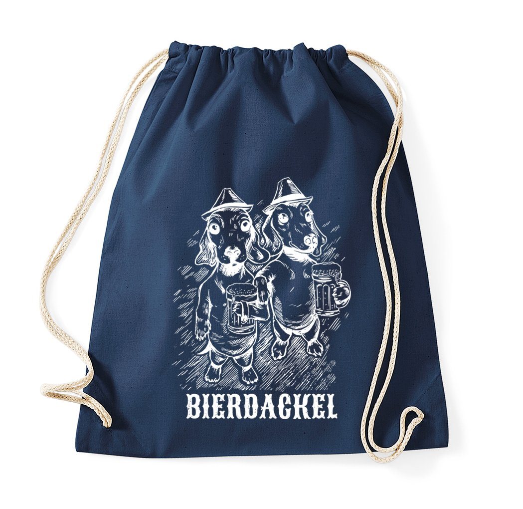 Youth Designz Turnbeutel Bier Dackel Baumwolle Tasche, mit trendigem Logo Aufdruck von Youth Designz