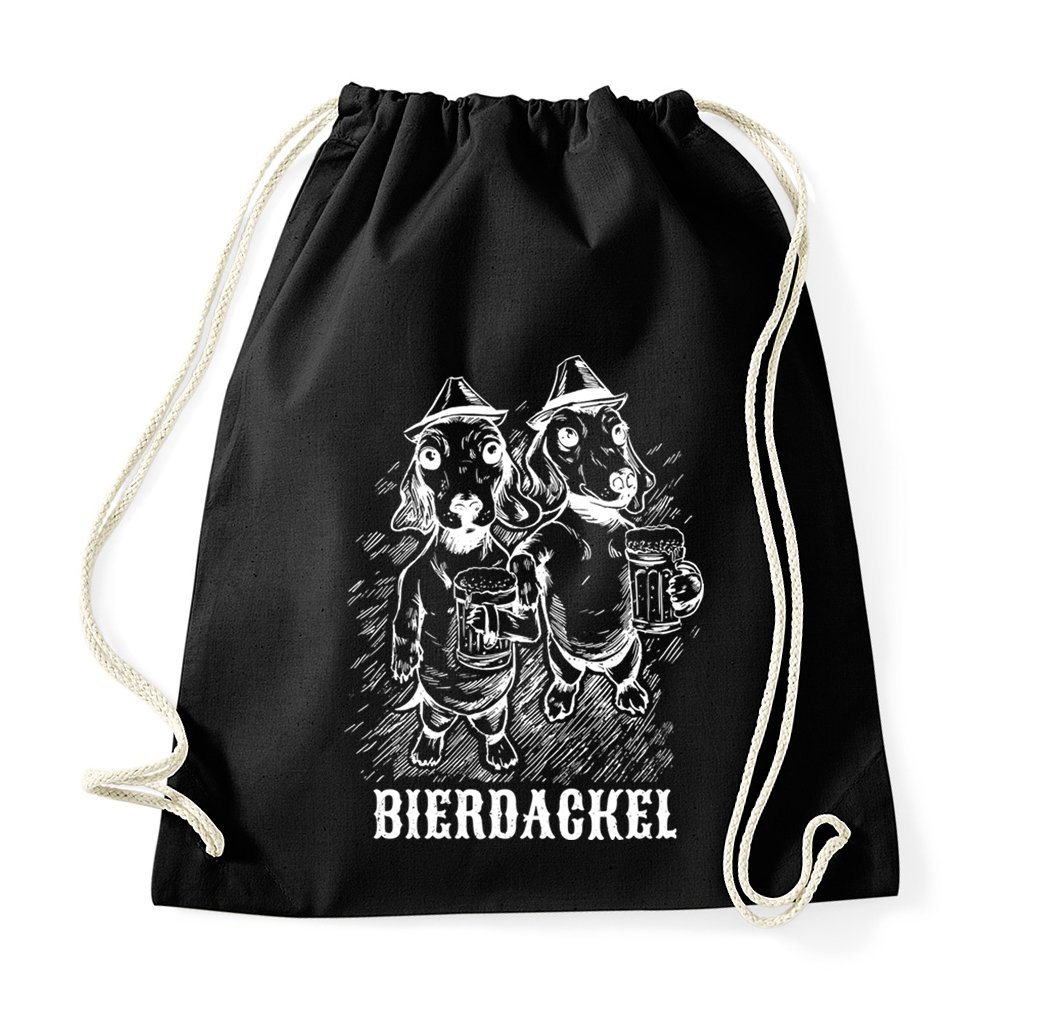 Youth Designz Turnbeutel Bier Dackel Baumwolle Tasche, mit trendigem Logo Aufdruck von Youth Designz