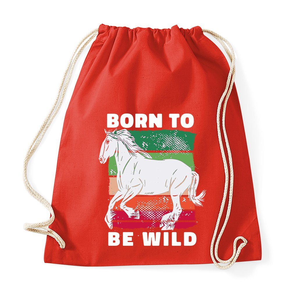 Youth Designz Turnbeutel Born To Be Wild" Baumwoll Tasche Turnbeutel, mit lustigem Frontprint" von Youth Designz