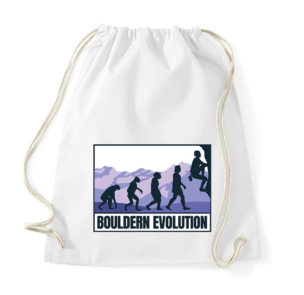 Youth Designz Turnbeutel Bouldern Evolution Baumwolle Tasche, mit trendigem Motiv von Youth Designz