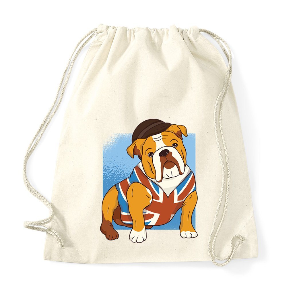 Youth Designz Turnbeutel British Bulldog Baumwoll Tasche, mit trendigem Motiv von Youth Designz