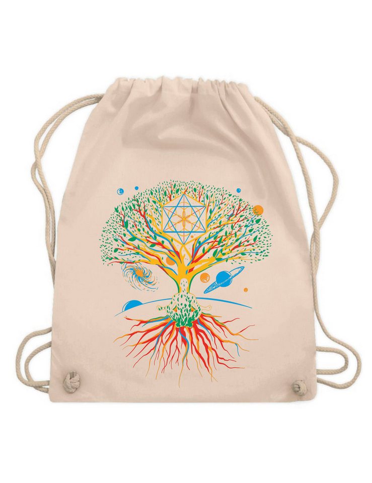 Youth Designz Turnbeutel "Bunter Baum" Baumwoll Tasche Turnbeutel, mit modischem Print von Youth Designz