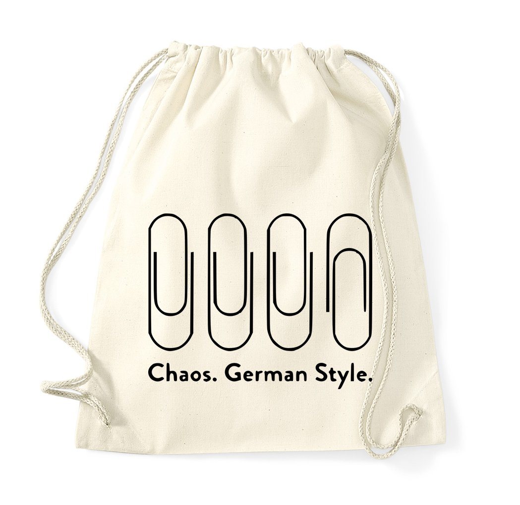 Youth Designz Turnbeutel Chaos German Style Baumwoll Tasche Turnbeutel, mit modischem Print von Youth Designz