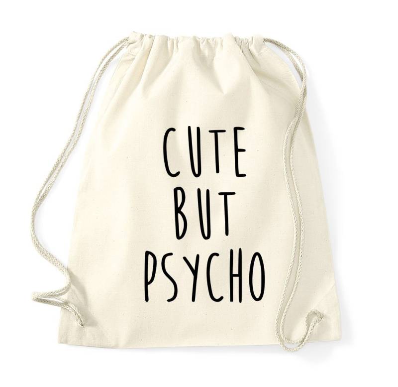 Youth Designz Turnbeutel Cute But Psycho Baumwoll Tasche Turnbeutel, mit modischem Print von Youth Designz