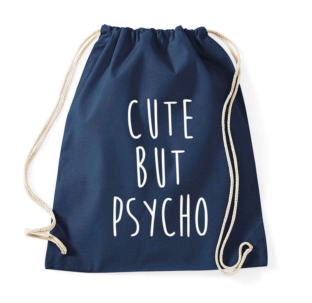 Youth Designz Turnbeutel Cute But Psycho Baumwoll Tasche Turnbeutel, mit modischem Print von Youth Designz