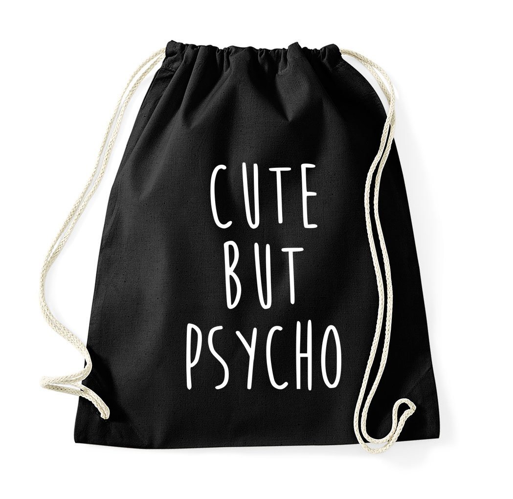 Youth Designz Turnbeutel Cute But Psycho Baumwoll Tasche Turnbeutel, mit modischem Print von Youth Designz