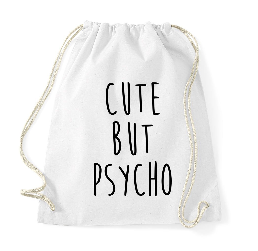 Youth Designz Turnbeutel Cute But Psycho Baumwoll Tasche Turnbeutel, mit modischem Print von Youth Designz