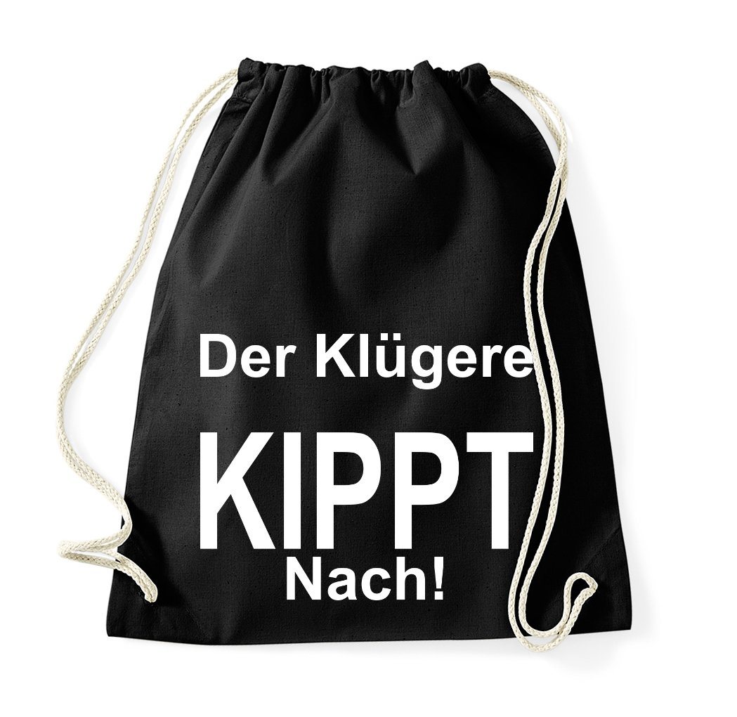 Youth Designz Turnbeutel Der Klügere Kippt Nach" Baumwoll Tasche Turnbeutel, mit lustigem Print" von Youth Designz