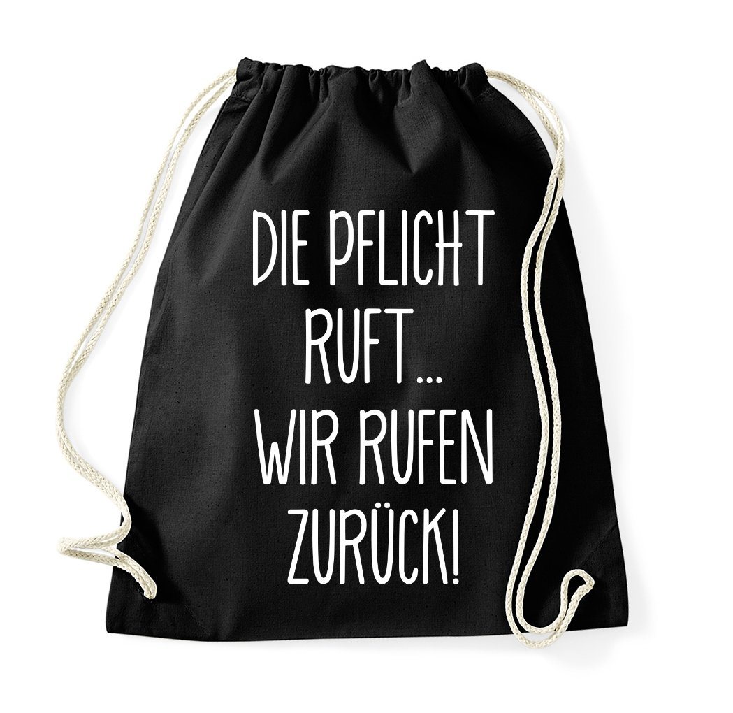 Youth Designz Turnbeutel Die Pflicht Ruft Baumwoll Tasche Turnbeutel, mit lustigem Frontprint von Youth Designz