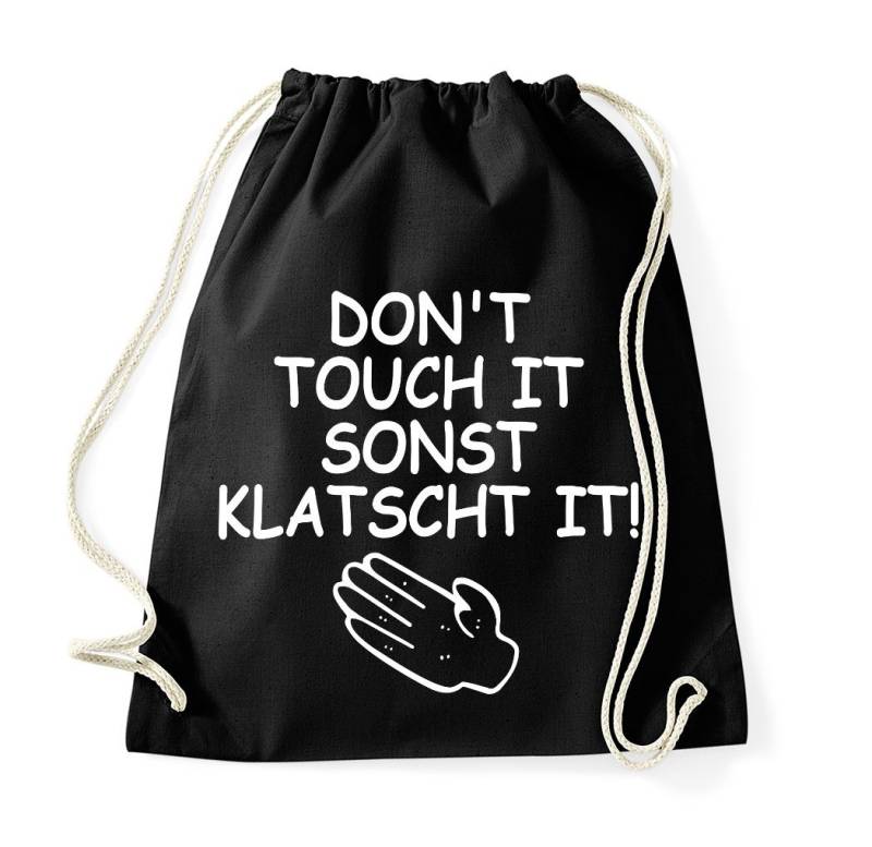 Youth Designz Turnbeutel "Dont Touch It, Sonst Klatscht It" Baumwoll Tasche Turnbeutel, mit lustigem Print von Youth Designz
