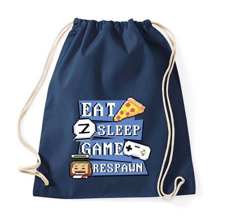 Youth Designz Turnbeutel "Eat, Game, Sleep, Respawn" Baumwoll Tasche Turnbeutel, mit lustigem Frontprint von Youth Designz