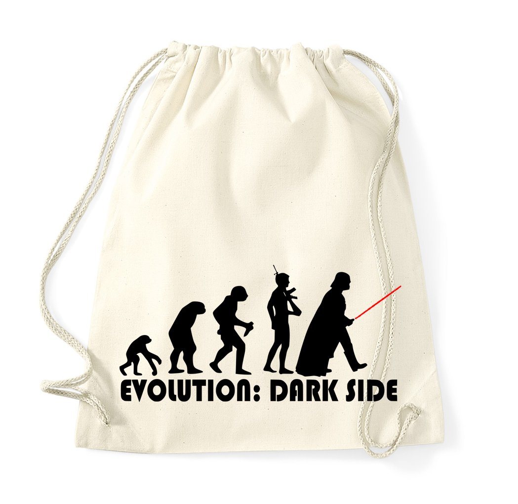 Youth Designz Turnbeutel Evolution Dark Side Baumwoll Tasche Turnbeutel, mit modischem Print von Youth Designz