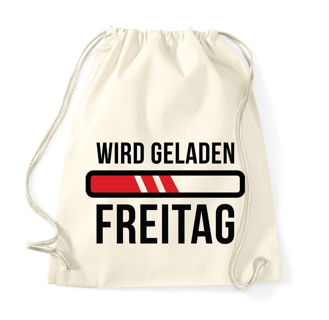 Youth Designz Turnbeutel "Freitag wird geladen" Baumwoll Tasche Turnbeutel, mit Print von Youth Designz