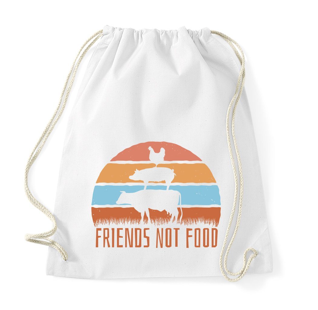 Youth Designz Turnbeutel Friends Not Food Baumwolle Tasche, mit trendigem Logo Aufdruck von Youth Designz