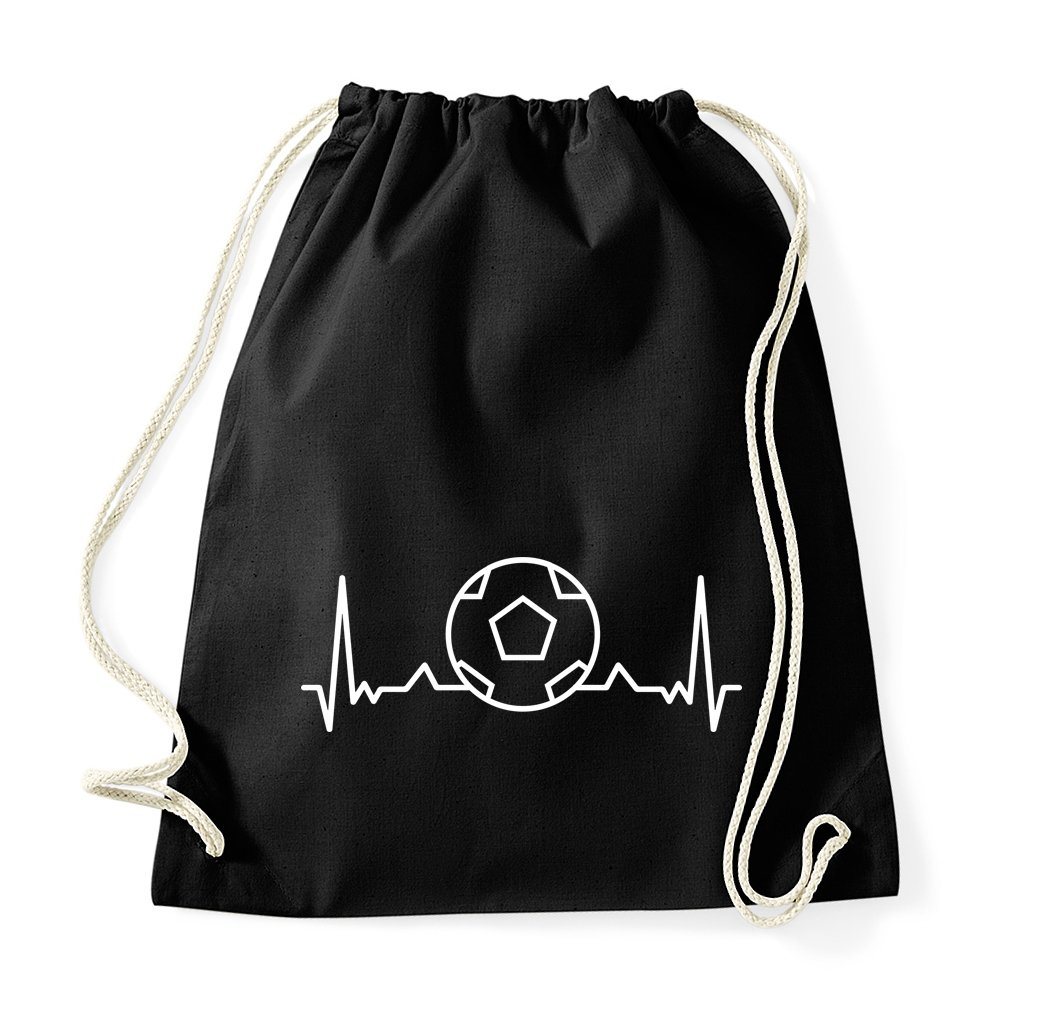 Youth Designz Turnbeutel Heartbeat Fußball Baumwoll Tasche Turnbeutel, mit trendigem Frontprint von Youth Designz