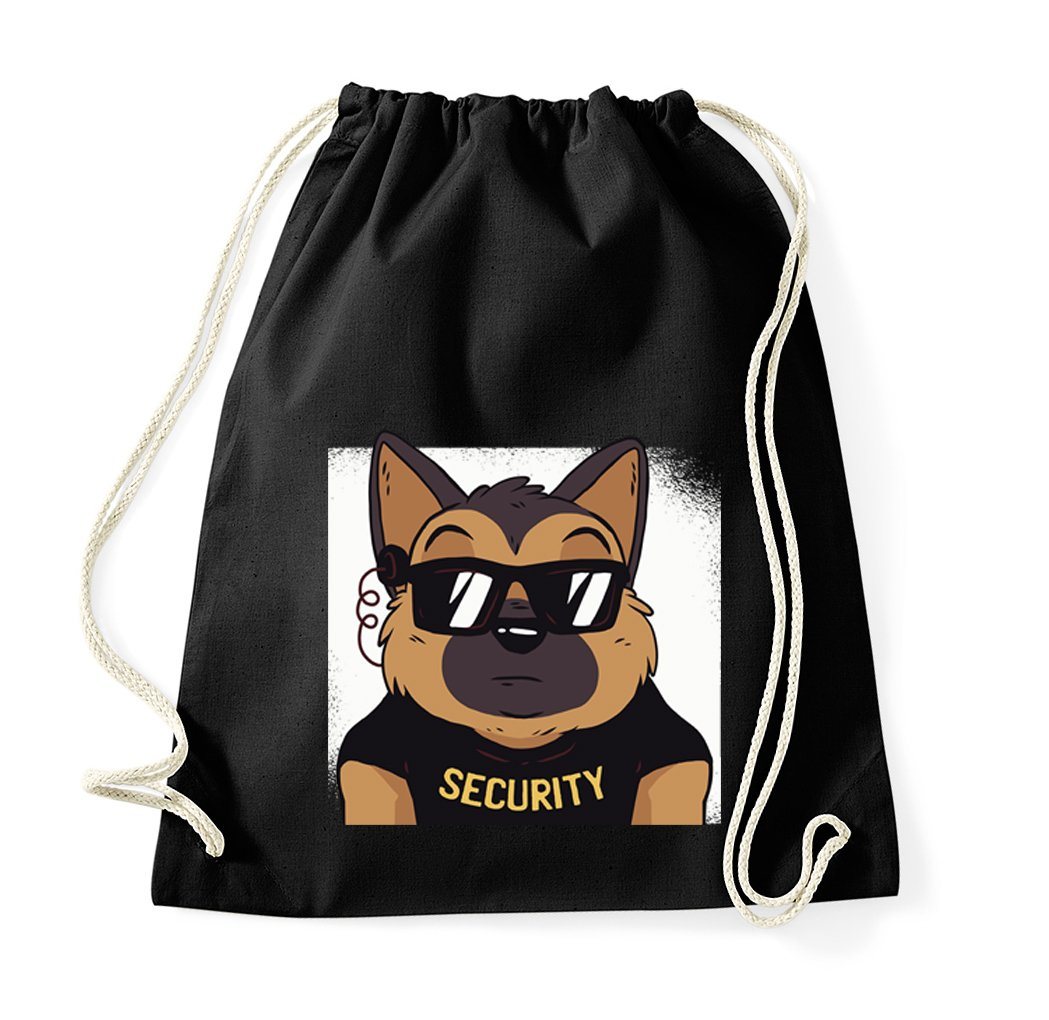 Youth Designz Turnbeutel Hund Security Baumwoll Tasche, mit trendigem Motiv von Youth Designz