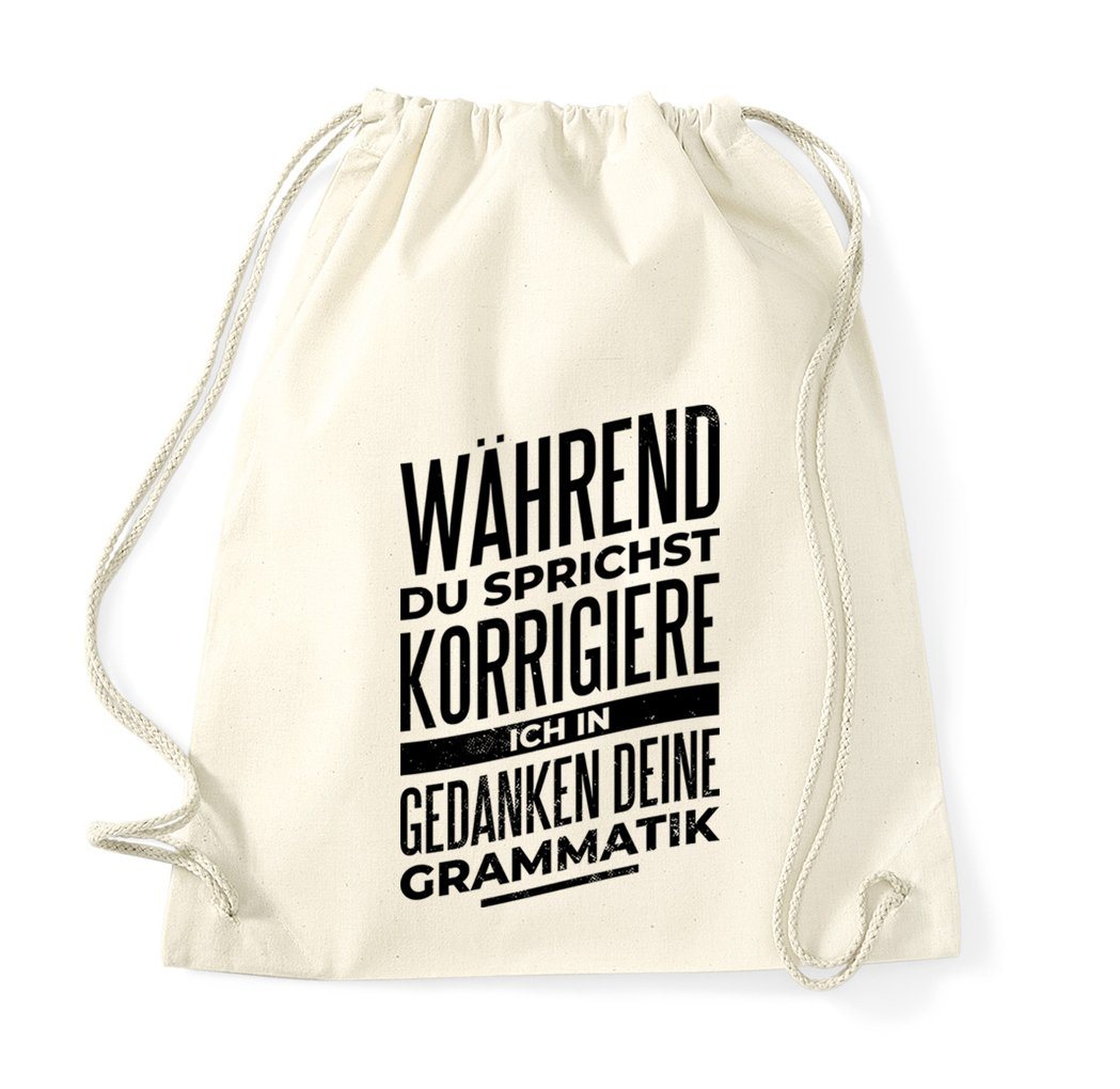 Youth Designz Turnbeutel Ich Korrigiere Deine Grammatik Baumwoll Tasche, mit trendigem Motiv von Youth Designz