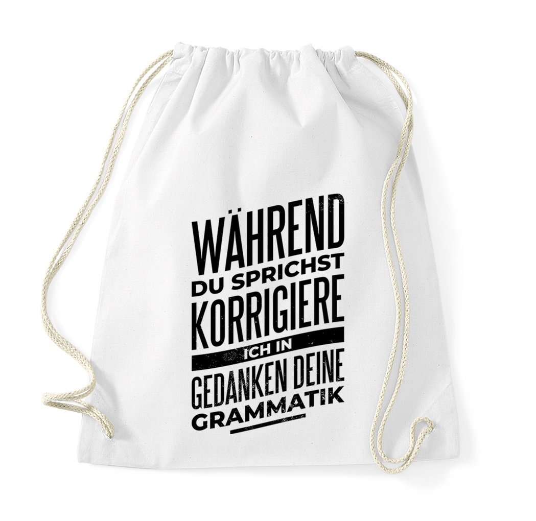 Youth Designz Turnbeutel Ich Korrigiere Deine Grammatik Baumwoll Tasche, mit trendigem Motiv von Youth Designz