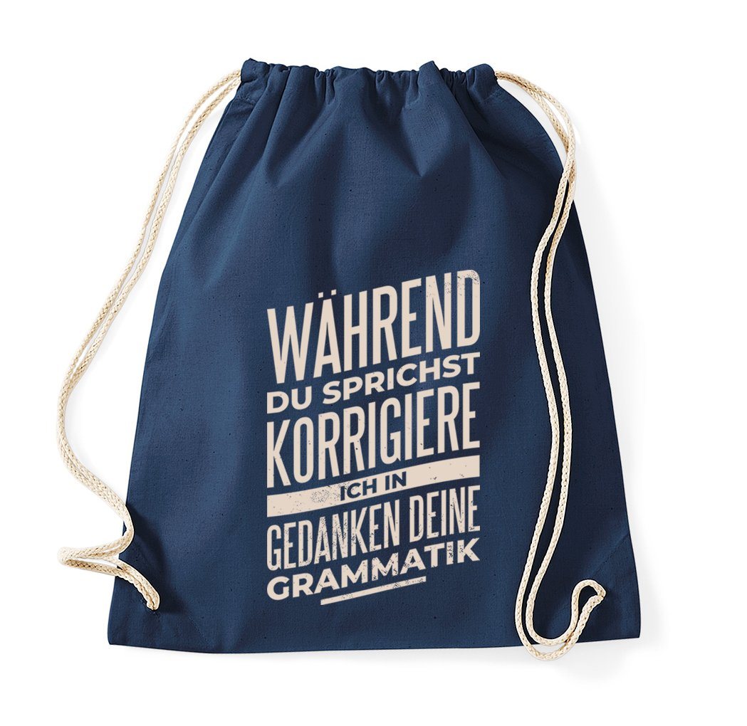 Youth Designz Turnbeutel Ich Korrigiere Deine Grammatik Baumwoll Tasche, mit trendigem Motiv von Youth Designz