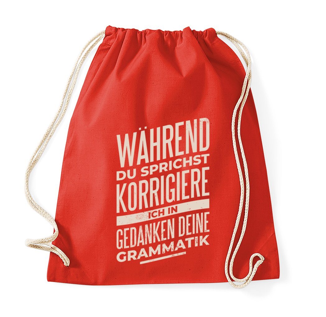 Youth Designz Turnbeutel Ich Korrigiere Deine Grammatik Baumwoll Tasche, mit trendigem Motiv von Youth Designz