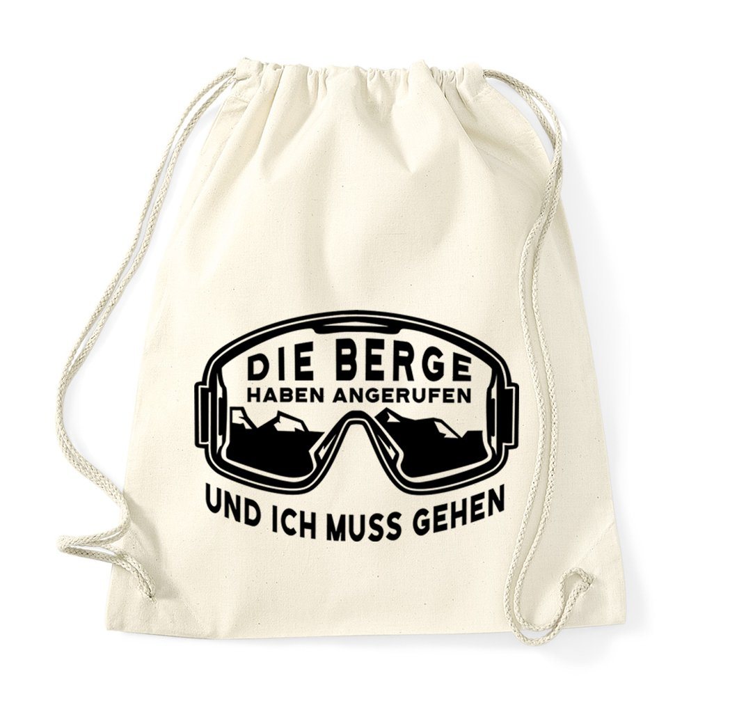 Youth Designz Turnbeutel Ich Muss Zu Den Bergen Baumwolle Tasche, mit lustigem Logo Aufdruck von Youth Designz