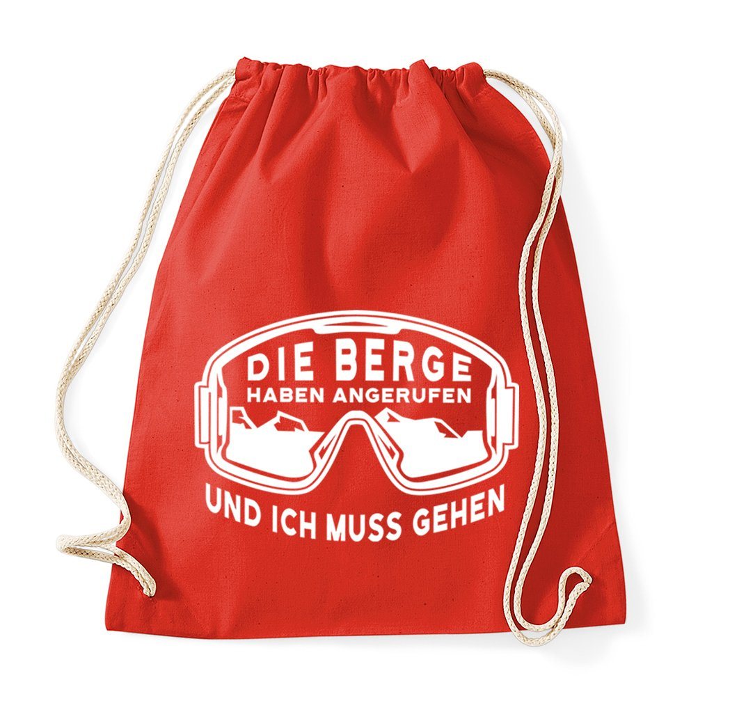 Youth Designz Turnbeutel Ich Muss Zu Den Bergen Baumwolle Tasche, mit lustigem Logo Aufdruck von Youth Designz