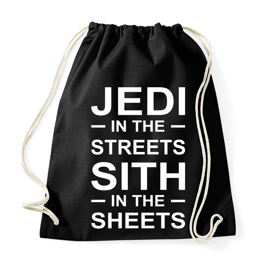 Youth Designz Turnbeutel Jedi in the Streets Baumwoll Tasche Turnbeutel, mit modischem Print von Youth Designz