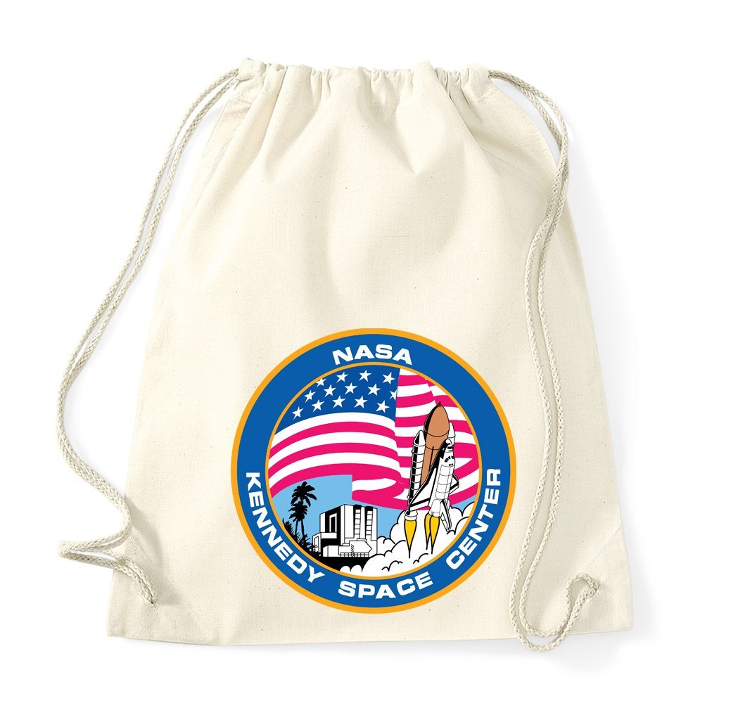 Youth Designz Turnbeutel Kennedy Space Center Baumwoll Tasche Turnbeutel, mit tranigem Print von Youth Designz