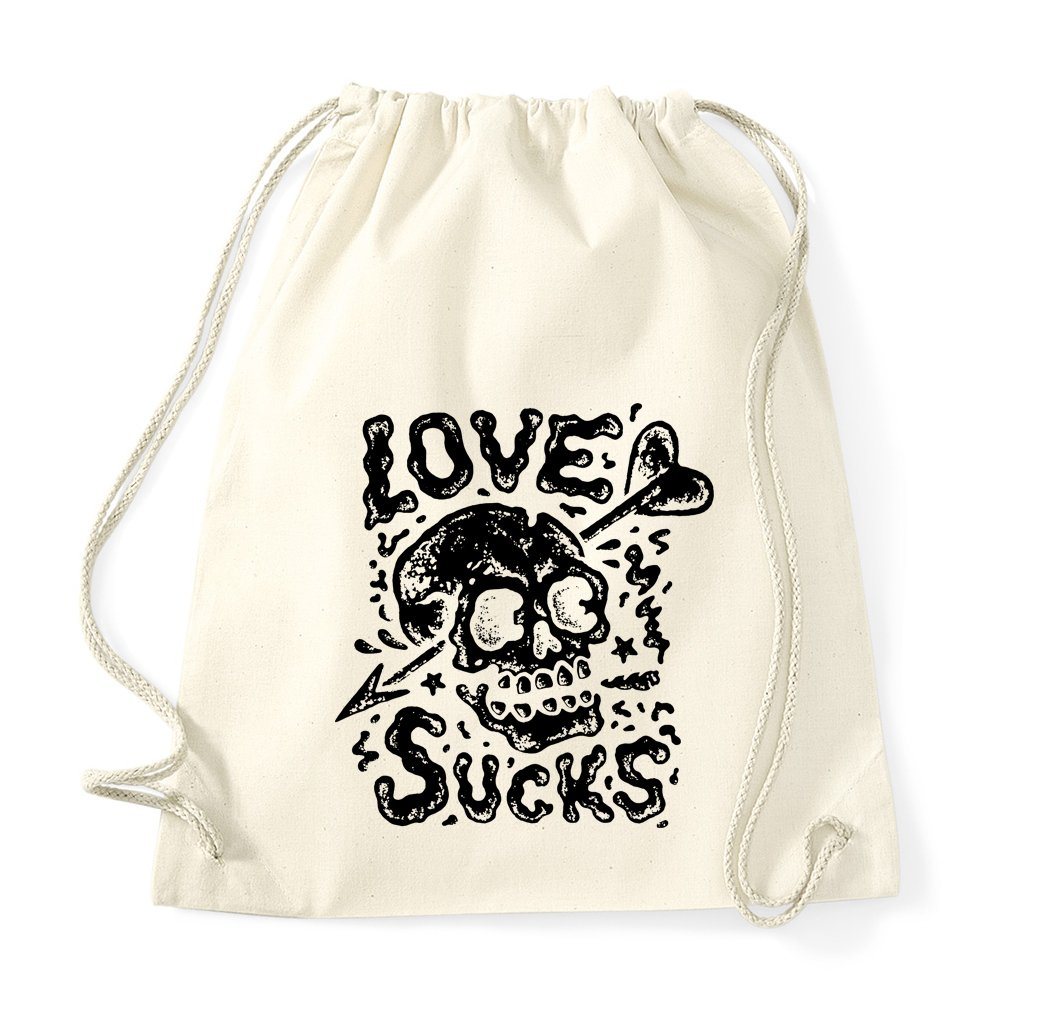 Youth Designz Turnbeutel "Love Sucks" Baumwoll Tasche Turnbeutel, mit trendigem Frontprint von Youth Designz