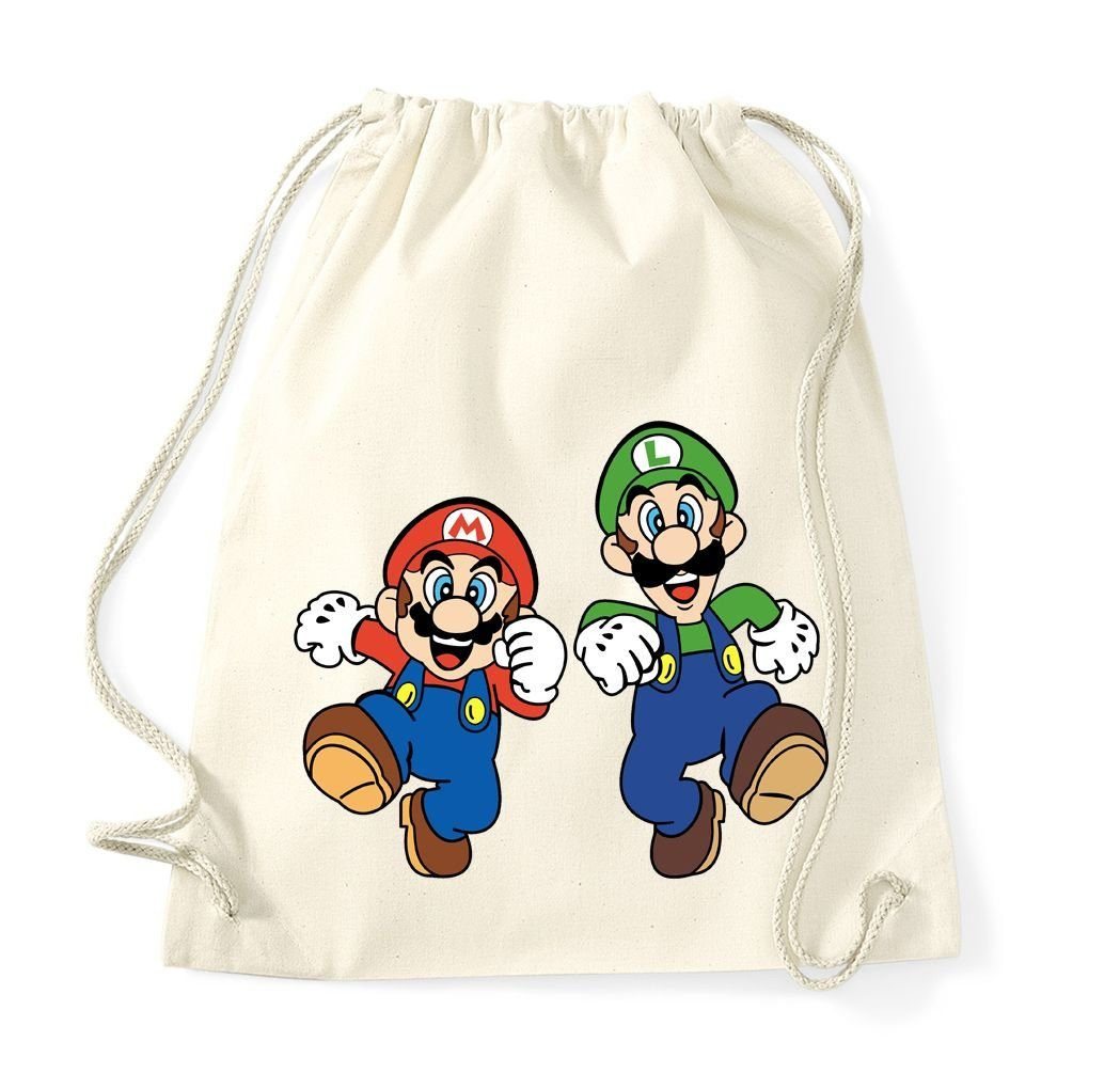 Youth Designz Turnbeutel Mario & Luigi Baumwoll Tasche Turnbeutel von Youth Designz