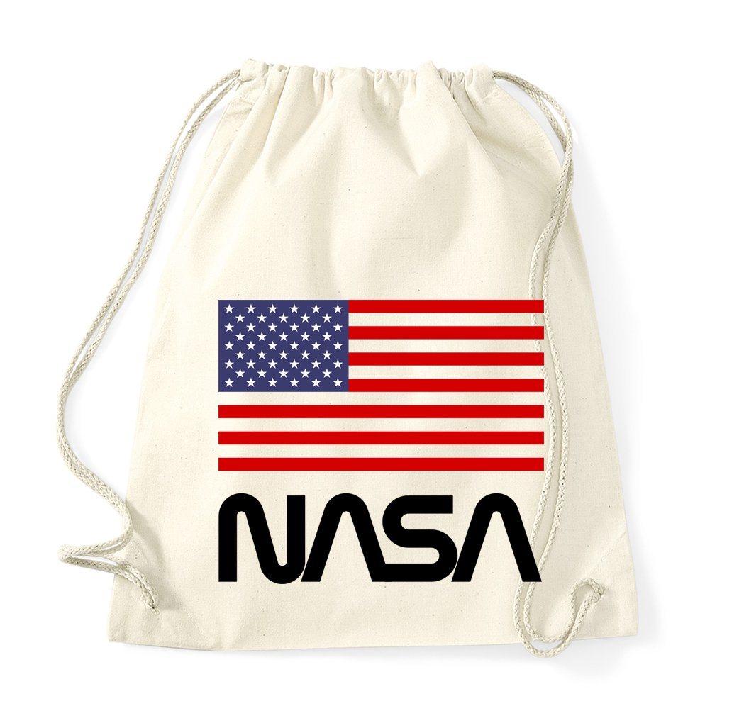 Youth Designz Turnbeutel NASA USA Baumwoll Tasche Turnbeutel, mit modischem Print von Youth Designz