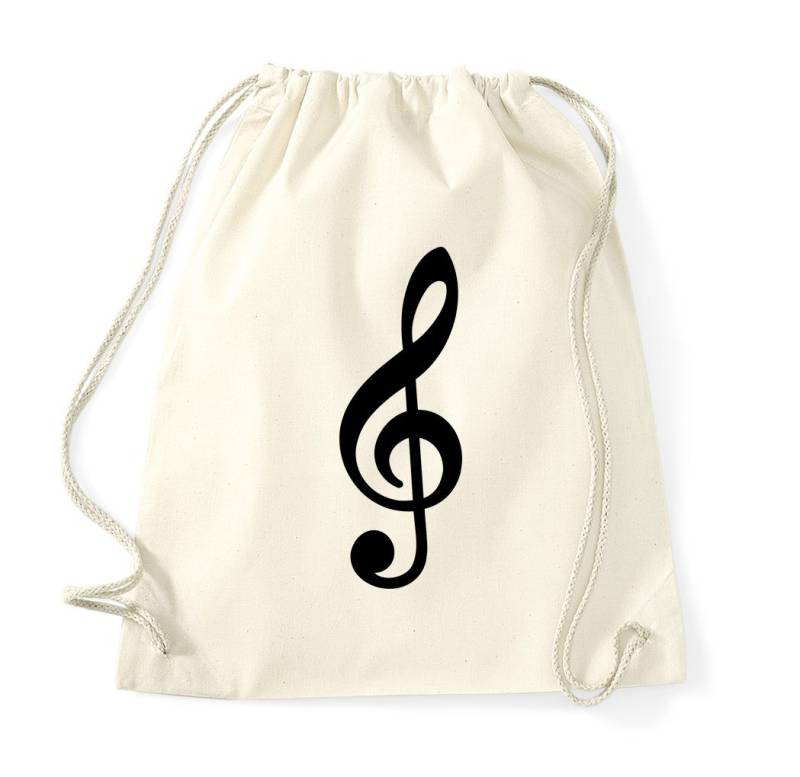 Youth Designz Turnbeutel Notenschlüssel Baumwoll Tasche Turnbeutel, mit modischem Print von Youth Designz