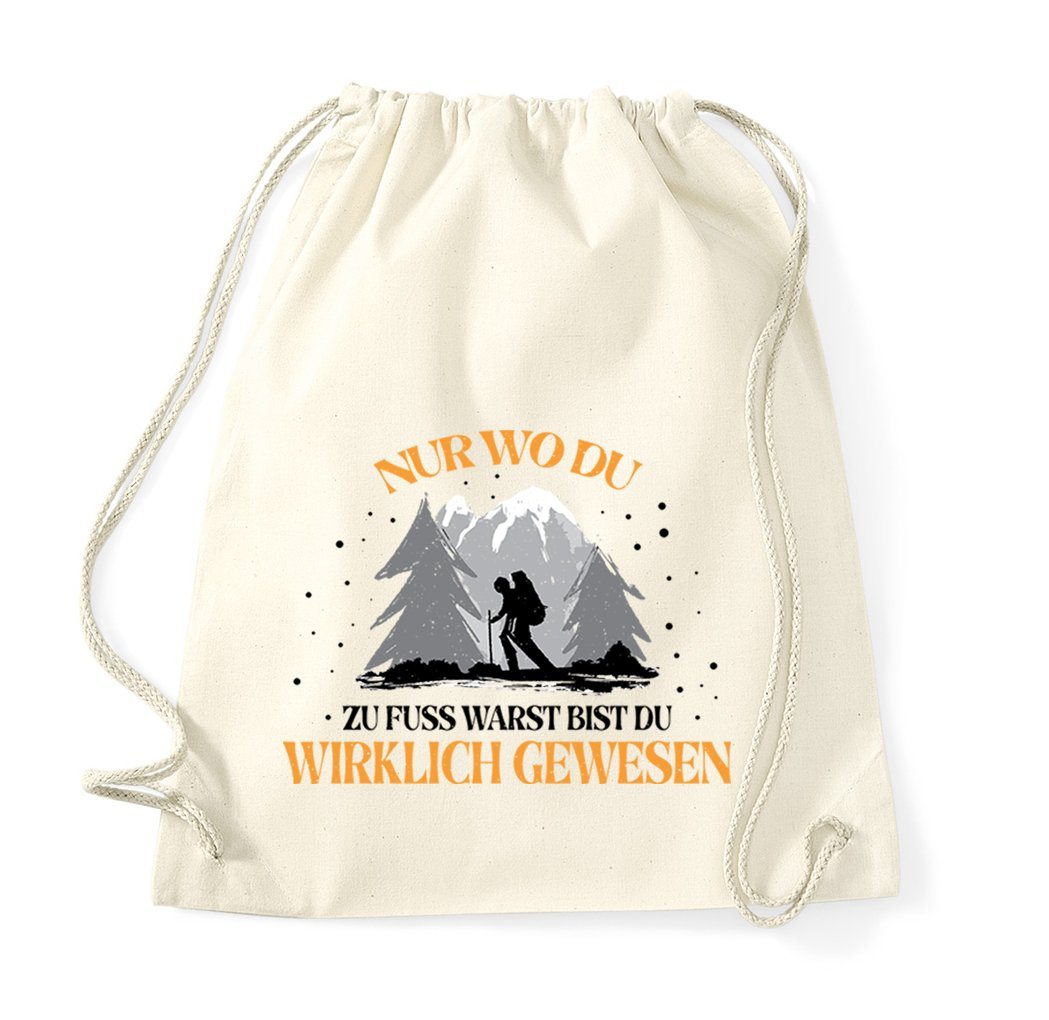 Youth Designz Turnbeutel "Nur Wo Du Zu Fuß Warst, Bist Du Gewesen" Baumwoll Tasche, mit trendigem Motiv von Youth Designz