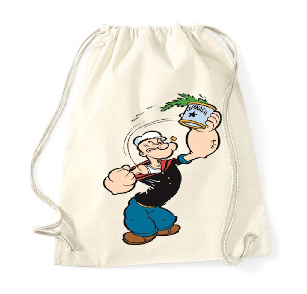 Youth Designz Turnbeutel Popeye Baumwoll Tasche Turnbeutel, mit modischem Print von Youth Designz