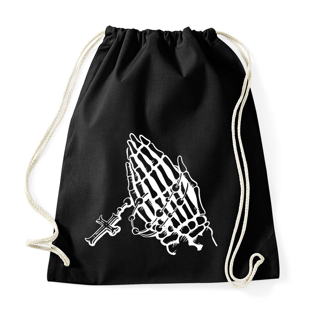 Youth Designz Turnbeutel Pray Beten Christ Kreuz Baumwoll Tasche Turnbeutel, mit trendigem Frontprint von Youth Designz