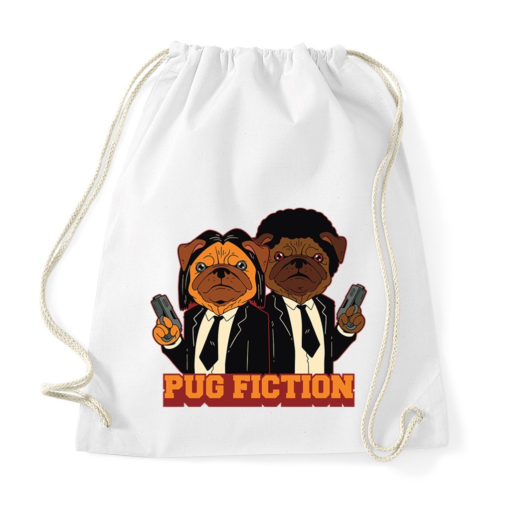 Youth Designz Turnbeutel Pug Fiction Baumwoll Tasche, mit trendigem Motiv von Youth Designz