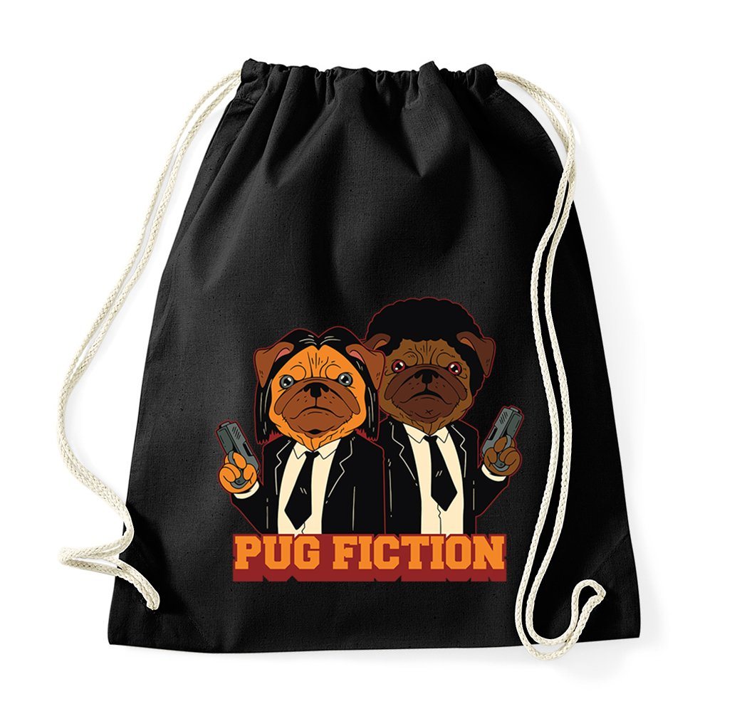 Youth Designz Turnbeutel Pug Fiction Baumwoll Tasche, mit trendigem Motiv von Youth Designz