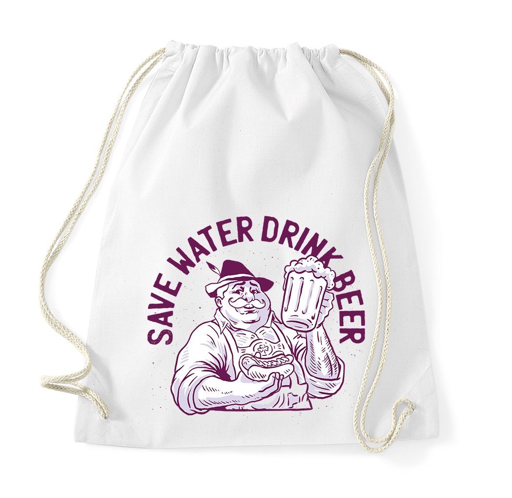 Youth Designz Turnbeutel Save Water Drink Beer" Baumwoll Tasche Turnbeutel, mit trendigem Frontprint" von Youth Designz