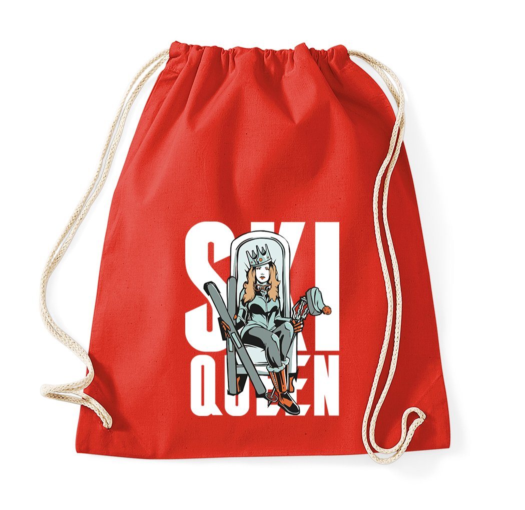 Youth Designz Turnbeutel Ski Queen Baumwoll Tasche, mit trendigem Motiv von Youth Designz