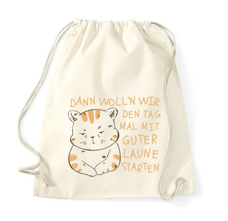 Youth Designz Turnbeutel Starten Wir Den Tag Mit Gute Laune Baumwolle Tasche, mit trendigem Aufdruck von Youth Designz