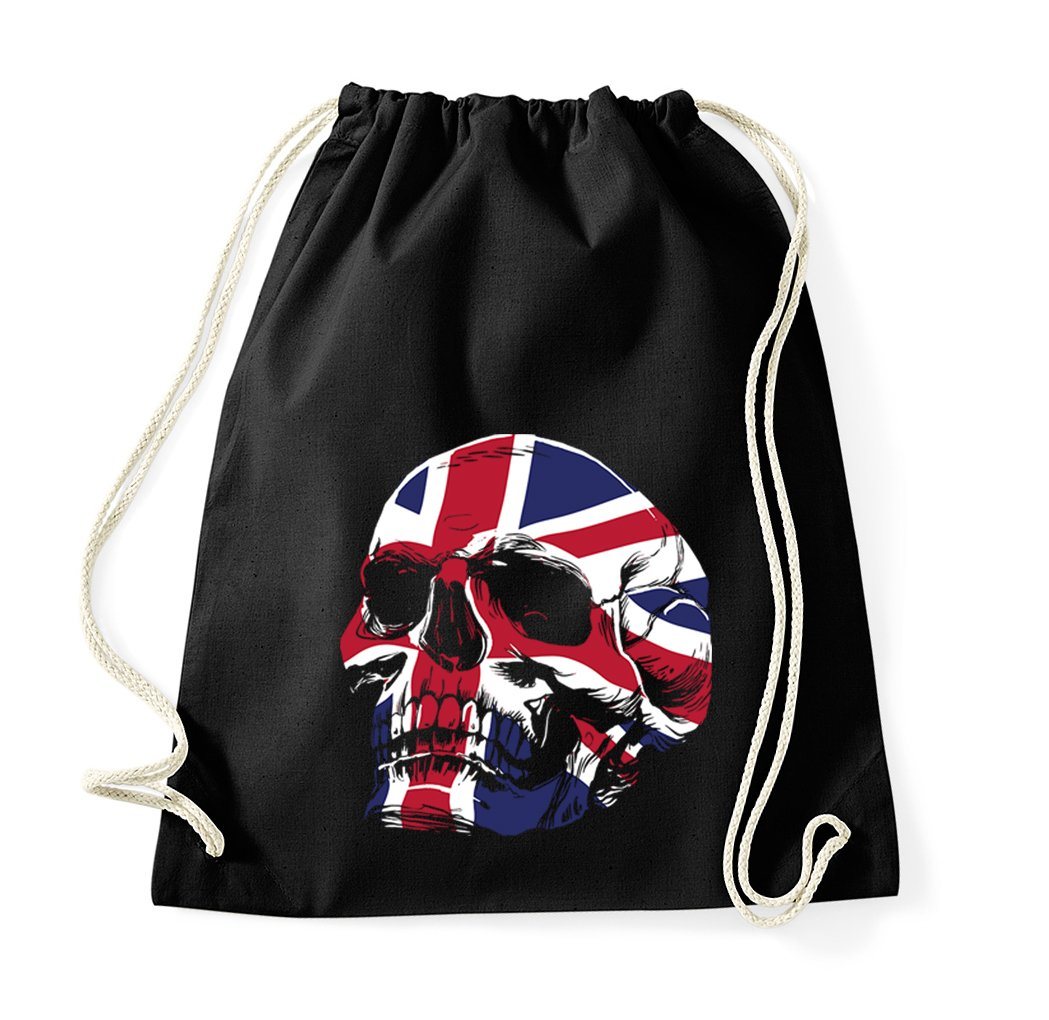 Youth Designz Turnbeutel UK England Totenkopf Schädel Logo Baumwolle Tasche, mit trendigem Motiv von Youth Designz