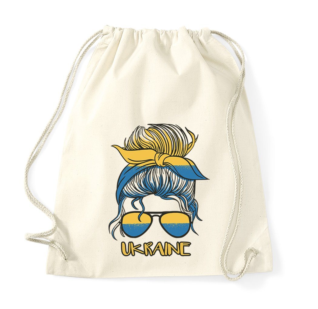 Youth Designz Turnbeutel Ukraine Flagge Baumwoll Tasche, mit trendigem Motiv von Youth Designz