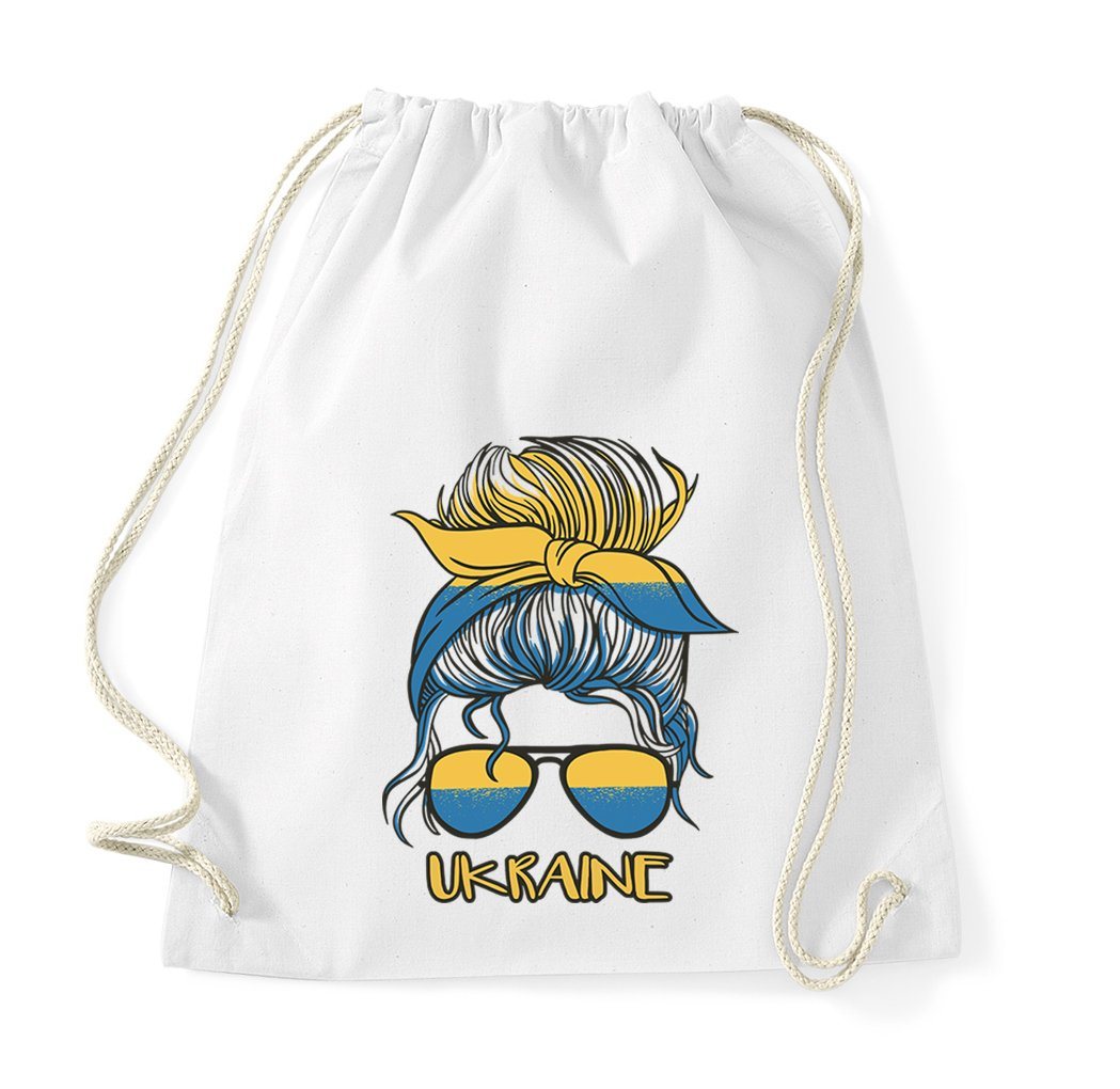 Youth Designz Turnbeutel Ukraine Flagge Baumwoll Tasche, mit trendigem Motiv von Youth Designz