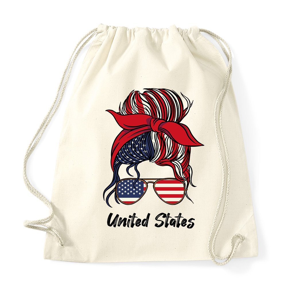 Youth Designz Turnbeutel United States" Baumwoll Tasche Turnbeutel, mit modischem Print" von Youth Designz