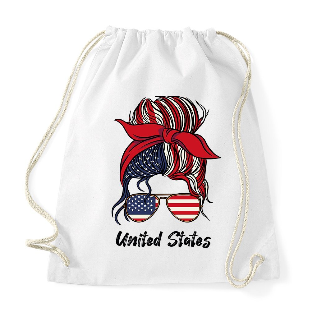 Youth Designz Turnbeutel United States" Baumwoll Tasche Turnbeutel, mit modischem Print" von Youth Designz