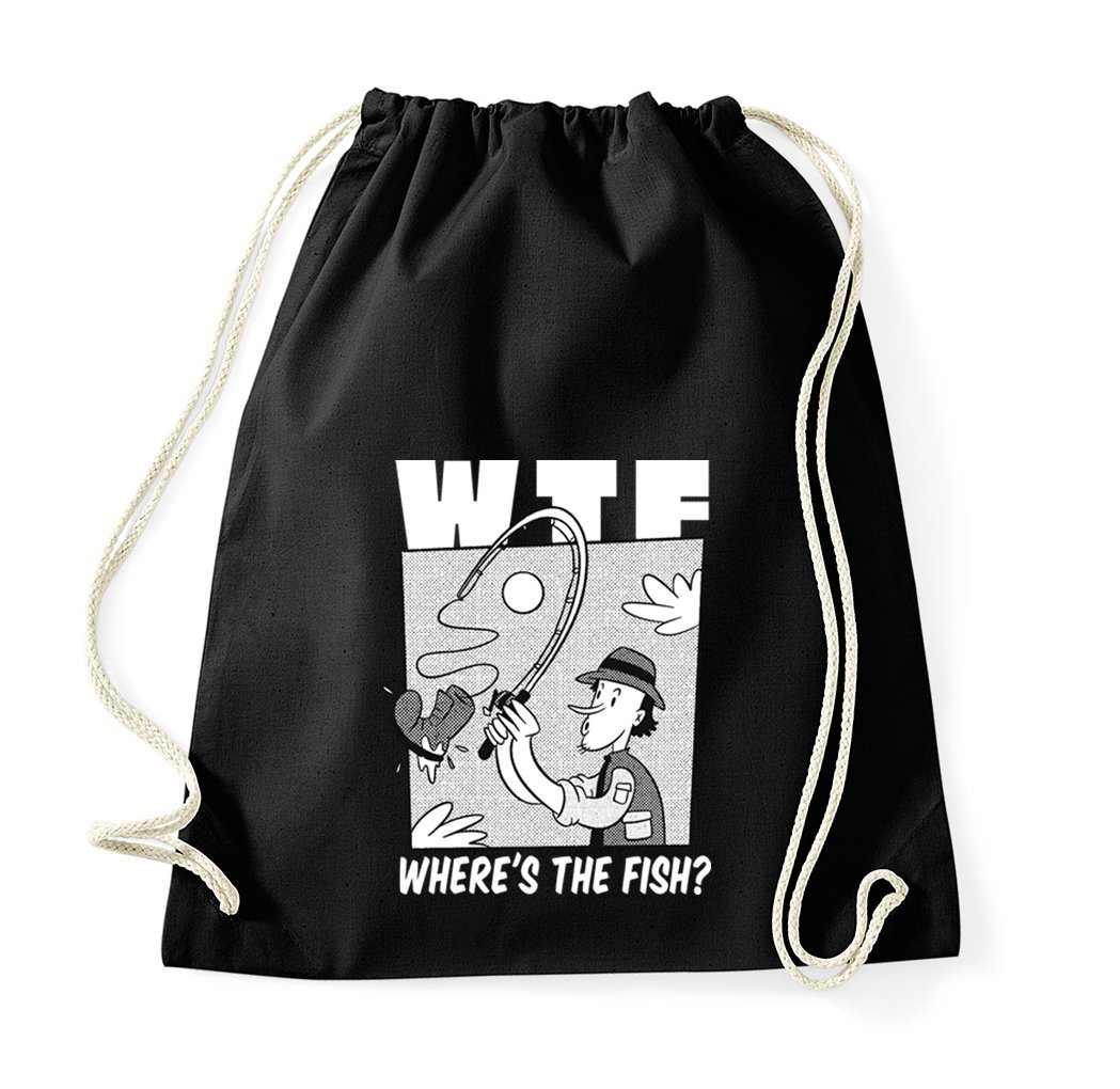 Youth Designz Turnbeutel WTF Fish" Baumwoll Tasche Turnbeutel, mit modischem Print" von Youth Designz